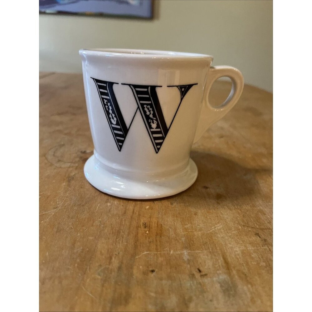 Anthropologie Large White Mug Monogram Initial W